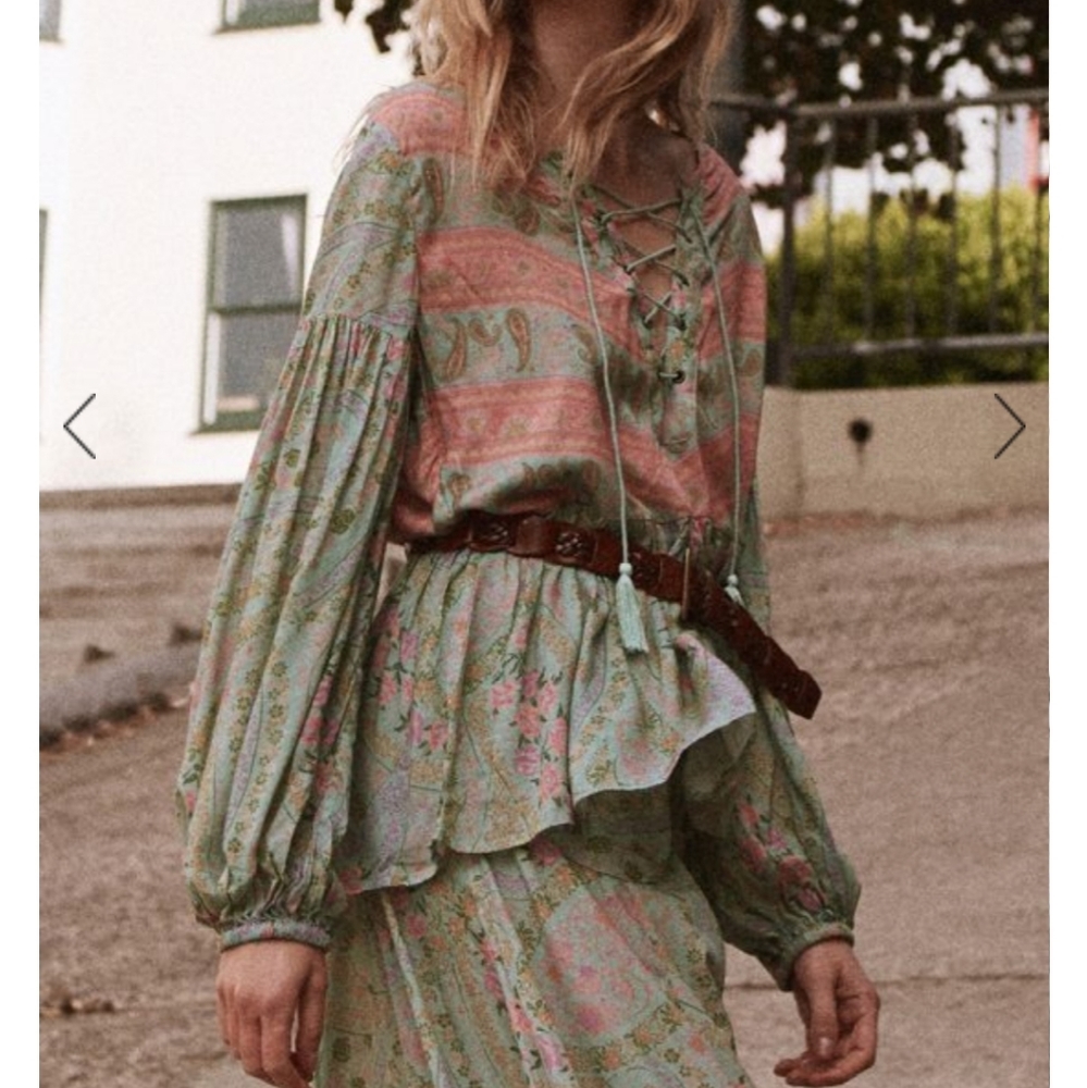 Spell & Gypsy Designs City Lights Blouse Sage
